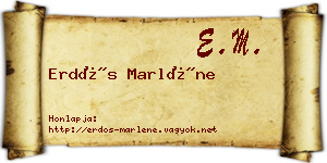 Erdős Marléne névjegykártya